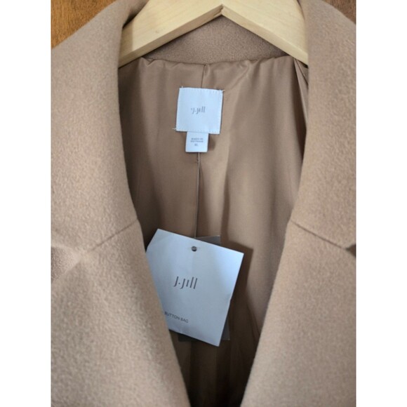 J Jill Camel Pleated Pea Coat Size XL $249 MSRP NWT Quiet Luxury - Picture 7 of 11